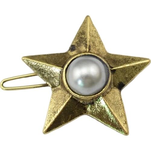 Vintage Women Hairpins Girls Star Hair Clip Headwear Imitation Pearl Headpiece Hair Pin Hair Ornament Jewelry Accessories Gifts
