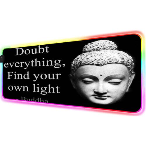 XGZ Large Mouse Pad RGB Buddha Pattern Computer Notebook Mousepad LED Luminous Keyboard Pad Desk Pad XXL Gaming Mouse Pad Desks