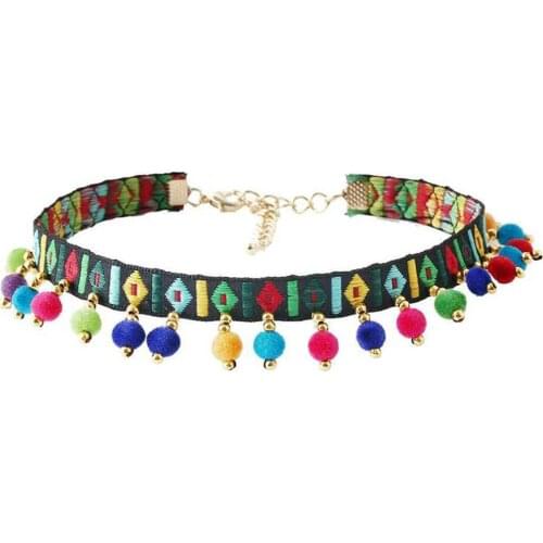 Womens Choker Embroidery Bohemian Style Clavicle Necklace Choker Necklace Boho Ethnic Choker Necklaces Jewelry