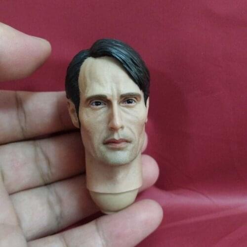 1/6 Scale Hannibal Head Sculpt TV Version Male Soldier Mads Mikkelsen Head Carving for 12in Action Figure Collection Toy