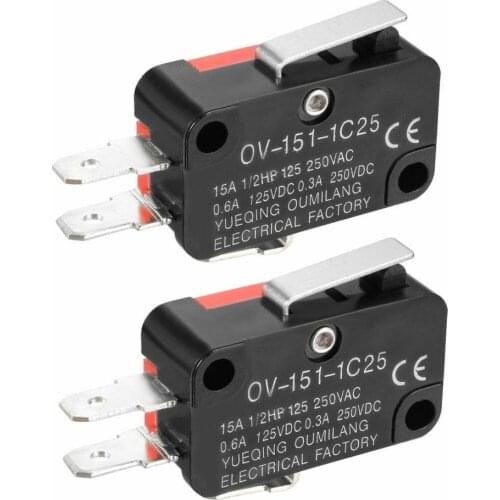 10pcs V-151-1C25 SPDT 1 NO 1 NC Short Straight Hinge Lever Arm Limit Micro Switch E-Switch
