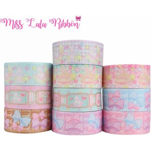 16mm-75mm Cartoon Candy Chocolate Bows Printed Grosgrain/Foe Ribbon Lace Jeans Love DIY Festival Hair Bowknots 50yards/roll