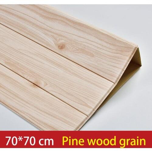 3D Wooden Wall Sticker Home Decor PE Foam Waterproof Wall Covering Self Adhesive Wallpaper For Living Room Bedroom 3D Wall Panel