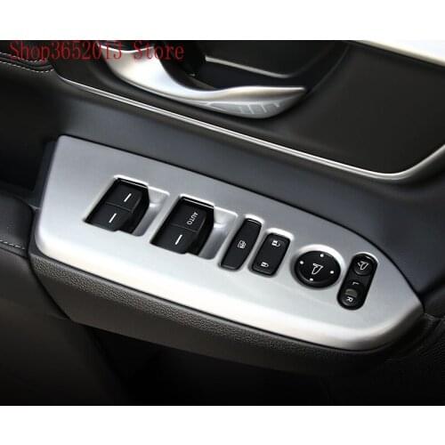 4 pcs For Honda CRV CR-V 2017-2018 Car Window Glass Lifter Panel Switch ABS Chrome Inner Trim