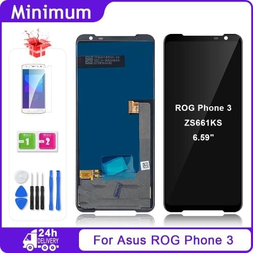 6.59" Original For Asus ROG Phone 3 ZS661KS AMOLED LCD Display Touch Screen Digitizer Assembly For Asus ZS661KS