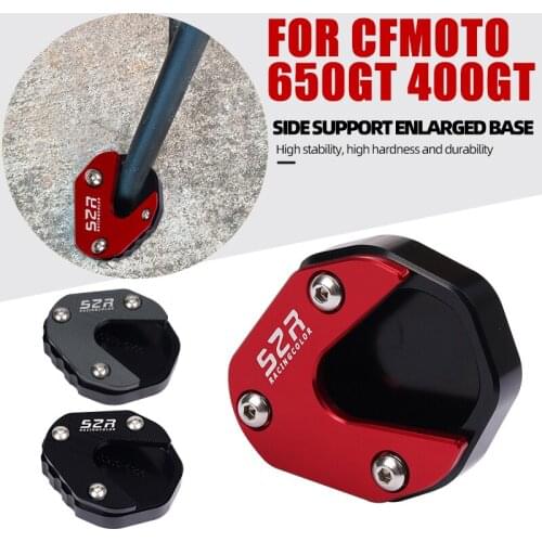 Motorcycle Aluminum Side Stand Enlarger Plate Kickstand Enlarge Extension For CFMOTO 650GT 400GT 650 400 GT Accessories