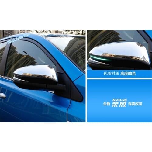 Lapetus Auto Styling Outside Door Rearview Mirror Cap Cover Trim 2 PCS Fit For Toyota Rav4 RAV 4 Hybrid 2016 2017 2018 ABS