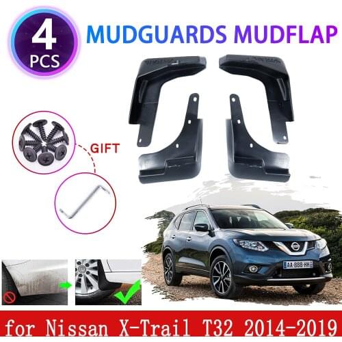 4PCS for Nissan X-Trail T32 2014 2015 2016 2017 2018 2019 Mudguards Mudflaps Fender Mud Flap Splash Guards Protect Accessories