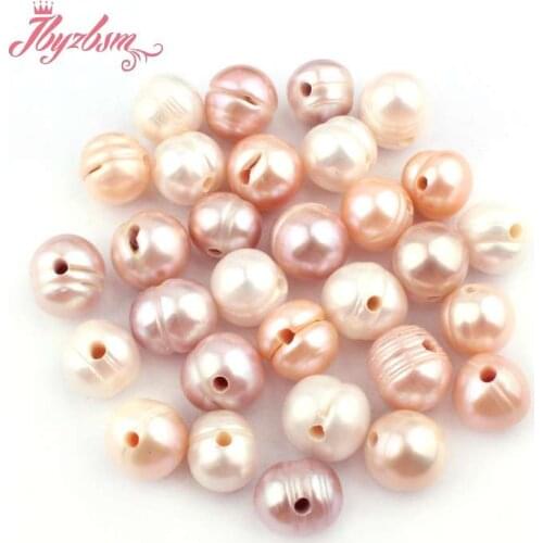 9-10mm Nearround Freshwater Pearl Beads Natural Stone Beads (2mm Hole) For Necklace Bracelat Jewelry Making 10 Pc Free Shipping