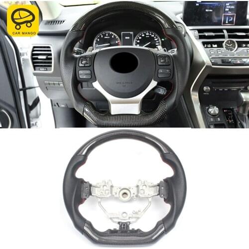 CarManGo For Lexus NX ES RX CT IS Car Accessories True Carbon Fiber Steering Wheel Cover Assembly Replacement Parts Decoration