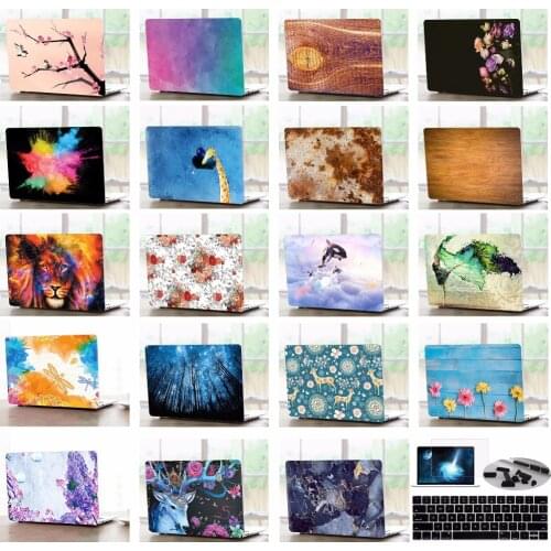 Laptop Shell Case Keyboard Cover Dust Plugs Screen Protector LCD Film Sleeve For 11 12 13 15" Apple Macbook Air Pro / Touch Bar