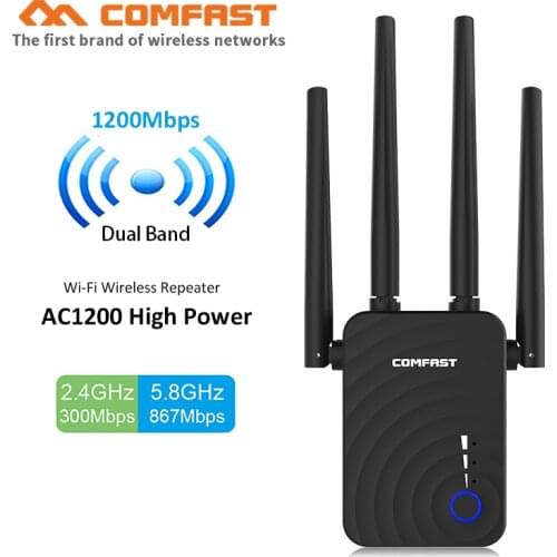 Comfast CF-WR754AC 1200Mbps Home Wireless N Router Wifi Repeater 5Ghz Long Wi fi Range Extender Booster with 4*2dbi Antenna wifi