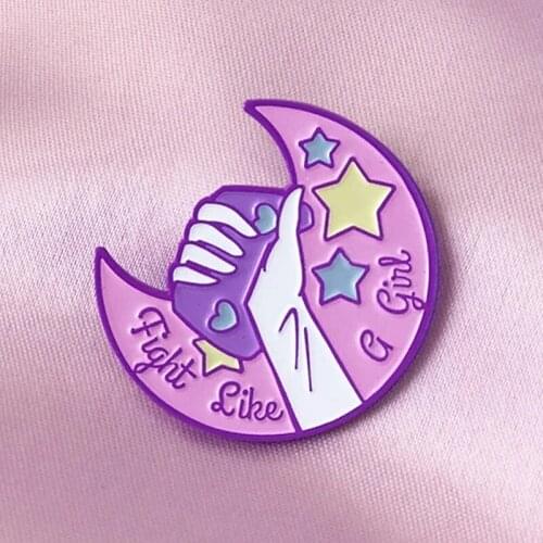 Girl Fighter Feminist Tsukino Usagi Enamel Brooch Pin Backpack Hat Bag Lapel Pins Badges Women Mens Fashion Jewelry Accessories