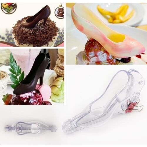 DIY 3D Shoes Chocolate Mold Plastic Mini High-heel Shoe Shape Candy Sugar Paste Mold Kitchen Baking Mold Cake Decorating Tools