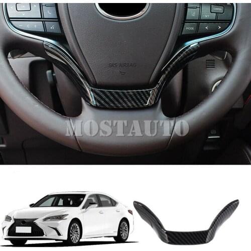 For Lexus ES 2019 ABS Carbon Fiber Interior Car Steering Wheel Button Frame 1pcs Car Accessories Interior Car Decor Car Trim