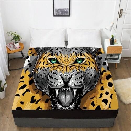 Elastic fitted sheet bed sheet With An Elastic Band 150x200/180/200/160x200 Mattress Cover Bed cover 1pc Egyptian leopard