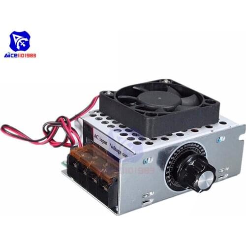 Diymore 110V AC 4000W SCR Electric Voltage Regulator Dimmer Temperature Controller Motor Speed Controller Module w/ Cooling Fan
