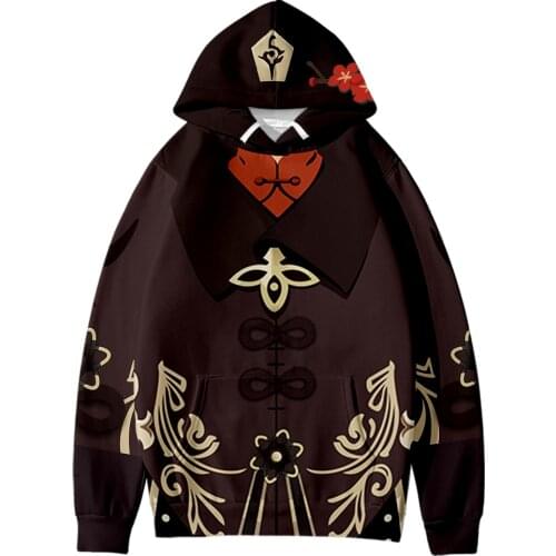 Genshin Impact Hu Tao 3D Fashion Fall Winer Suit Hoodies Sportswear Hooded Youthful Kawaii Japan Women/Men The hooded