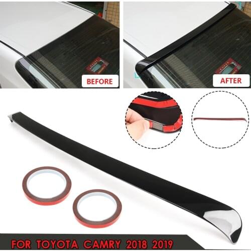 For Toyota Camry 2018 2019 Glossy Black ABS Plastic for JDM Sport Rear Window Roof Wing Spoiler w/ 3 meters glue