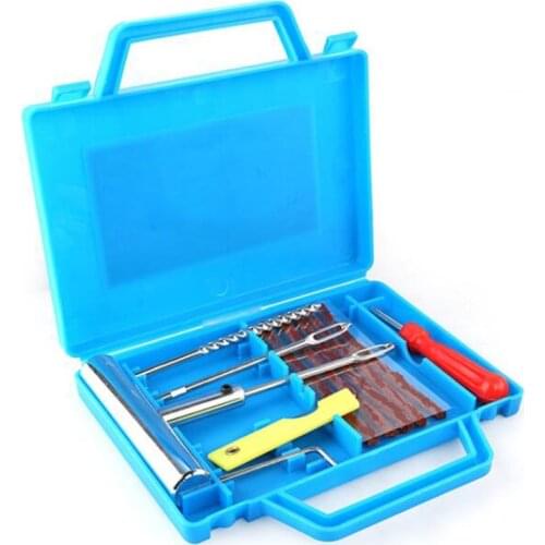 11Pcs Professional Car Tire Repair Tools Car Van Motorcycle Bike Emergency Heavy Duty Tubeless Tire Puncture Repair Kit Plug Set