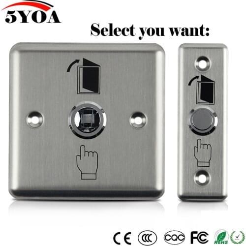 Stainless Steel Exit Button Push Switch Door Sensor Opener Release For Magnetic Lock Access Control Home Security Protection