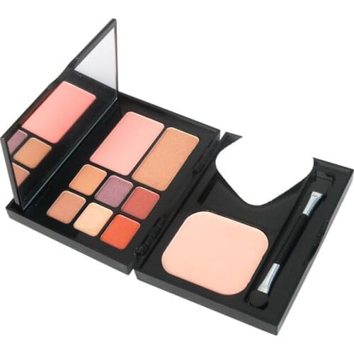 Eyeshadow Blush Pressed Compact Palette Makeup Kit 9 Colors Makeup Brush Kit Cosmetics For Women