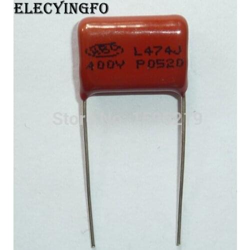 25pcs CBB capacitor 474 400V 474J 0.47uF 470nF P15 CL21 Metallized Polypropylene Film Capacitor