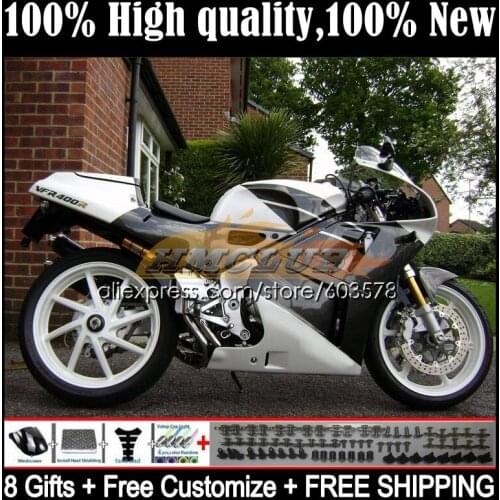 Body For HONDA VFR400 R V4 VFR400RR RVF400R VFR400R 1987 1988 34CL.95 RVF VFR 400 R RR 400R CC NC24 87 88 Fairings Black white