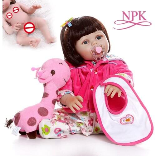 NPK 56CM 0-3M real baby size baby reborn toddler girl full body silicone bebe doll reborn Bath toy dolls