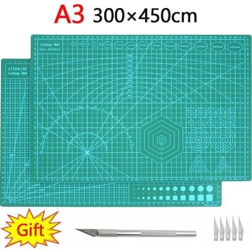 Hot Thickening A3 Color Multifunction Pvc Self Healing Cutting Mat Cutting Pad Board Cutter Knife DIY Craft Tool Office Supplies