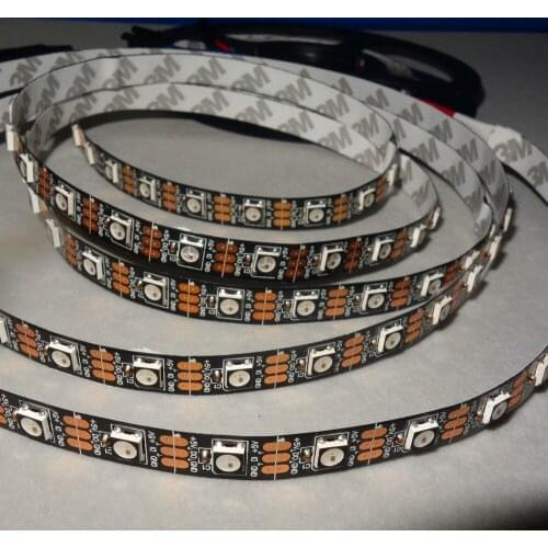 Addressable 4m 60LEDs/m DC5V WS2812B(with black frame) led pixel strip,NON-waterproof,with 60pixels/M;BLACK PCB