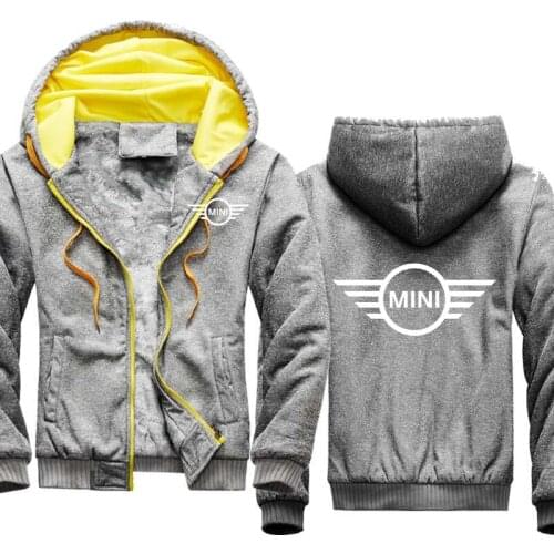 Fashion Mens Sport Jacket Mini Car Logo Printing Winter Thicken Mens Hoodie Warm Wool Fleece High Quality Mens Zipper Jackets