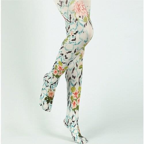 Fashion Flower Print Pantyhose Womens Patterned Painting Floral Tights