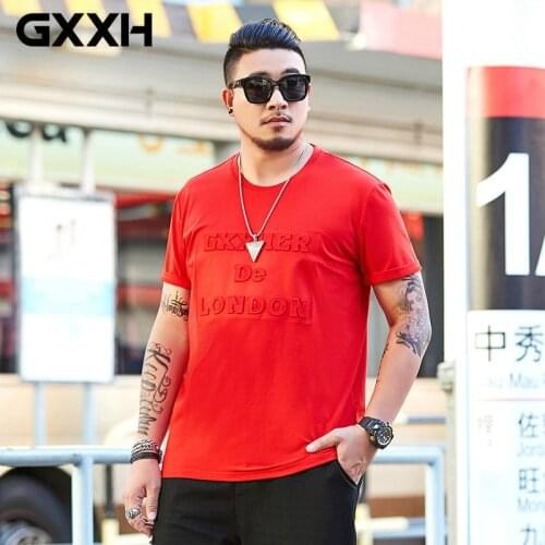 5 Colors GXXH 3D Letter Embossed T-shirt Big Size Mens Short-sleeved T-shirt Summer New Mens Loose T-shirt Oversize Loose Tee