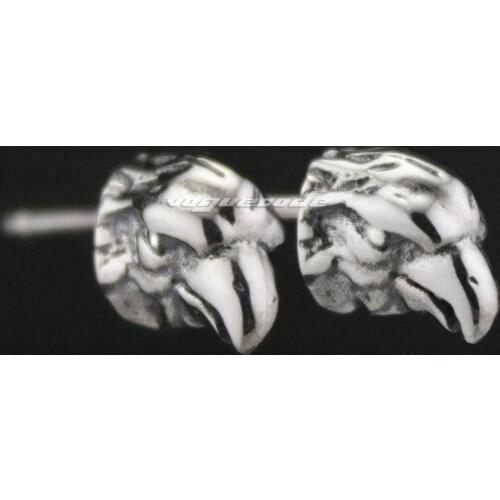Solid 925 Sterling Silver Eagle Griffin Mens Biker Rocker Stud Earring 8M014