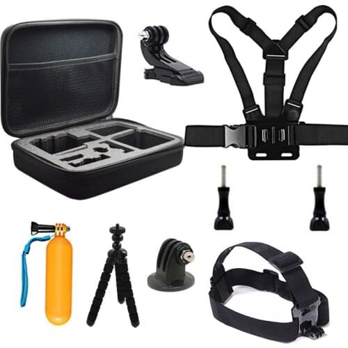 Accessories Set For Gopro Hero 7 6 5 4 3 2 1 Chest Head Mount Kits For Xiaomi Yi 4K SJCAM Bag Floaty For EKEN Action Camera