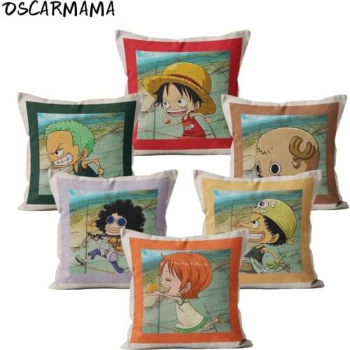 One Piece Cushion Cover Anime Wanted Order Cartoon Home Decoration Living Room Sofa Waist Throw Pillows Decorative Pillowcase