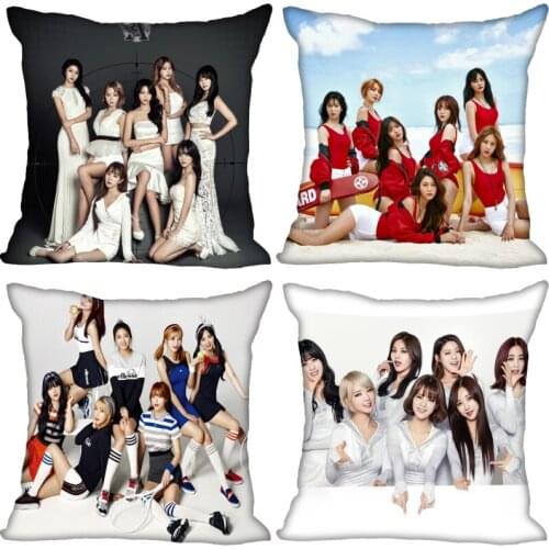 New AOA KPOP Girl Pillow Case For Home Decorative Silk Pillows Cover Invisible Zippered Throw PillowCases 40X40,45X45cm 0519