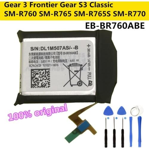 New 380mAh EB-BR760ABE Battery For Samsung Gear 3 Frontier Gear S3 Classic SM-R760 SM-R765 SM-R765S SM-R770 Classic EB-BR760ABE