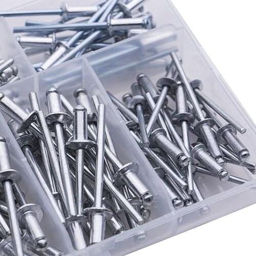 OOTDTY 120Pcs/set M3.2*7/9/11 M4*8/10/13 GB12618 Aluminium Blind Rivets Nail Decoration Pop Rivets For Furniture Assortment Kit