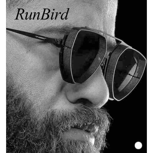RUNBIRD New Luxury Triangle Sunglasses Mens Driving Shades Male Sun Glasses Vintage Travel Fishing Classic Sun Glasses 400 2171