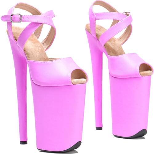 Leecabe 23CM/9inches fish mouth Platform High Heels Sandals Pole Dance shoes