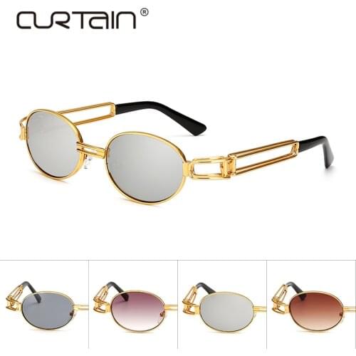 Hip Hop Retro Small Round Sunglasses Women Vintage Steampunk Sunglasses Men Gold sun Glasses for women Frame Eyewear Oculo UV400