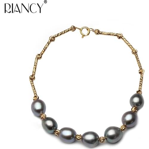 Fashion Charm gray Bracelet Natural Freshwater Pearl Bracelet Pearl Jewelry for Women wedding gift