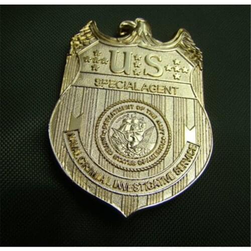NCIS Badge Special Agents Naval Criminal Investigative Service Movie Full Metal Golden Replica Waist Badge Pin Halloween Cosplay
