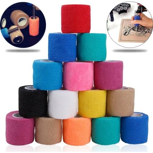 1/2Pcs Tattoo Bandage Self Adhesive Elastic Bandage Wrap Sport Tape Disposable Handle With Tube Tightening Tattoo Accessories