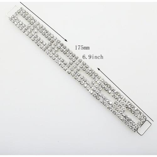 2Pcs/Lot 175mm Shiny Rhinestones Bikini Buckles Swimwear Connection Bra Decorative Diamond Chain Crystal Bodybuilding Sexy
