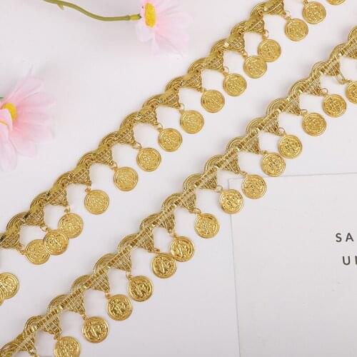 1yard Quality Metallic Lace Ribbon Fringe Tassel Lace Dance Wedding Party Dress Sewing Fabric Decoration Supplier