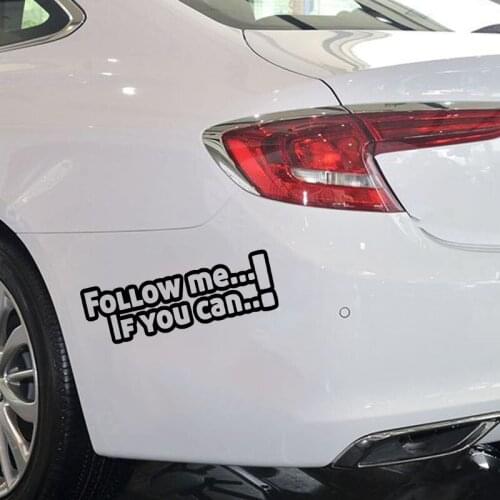 20*6.4cm Follow Me If You Can Tuning Fun Sticker Racing JDM Beauty Temptation Car Accessories Vinyl Sticker Car Styling