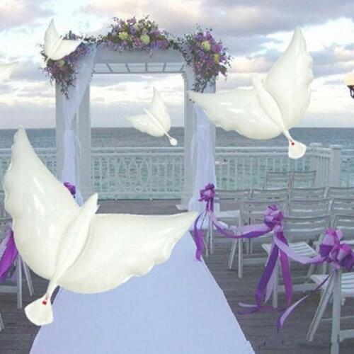 200pcs/lot Eco Flying White Dove Balloons Helium Pigeon Wedding Decoration Peace Bird Air Ball Party Supplies Photo Props
